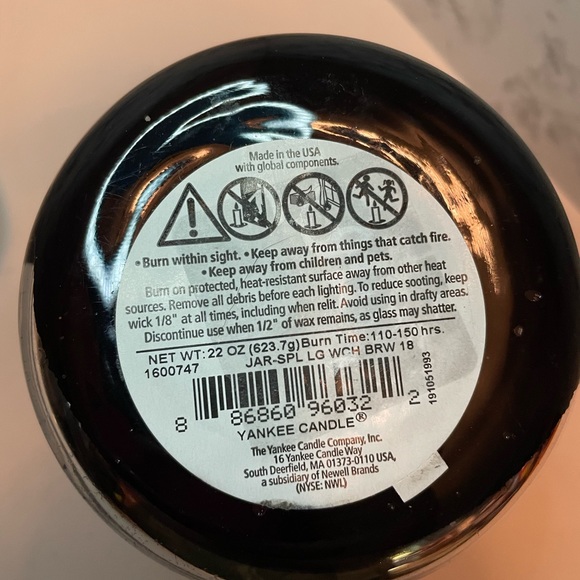 WITCHES BREW LARGE YANKEE CANDLE JAR & Black Cat Jar Candle Holder Halloween - Picture 6 of 7